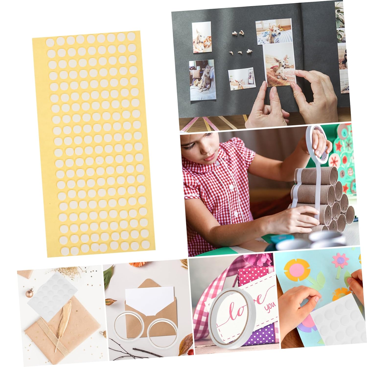 1000pcs Double Sided Adhesive Dots Acrylic White for Decoration