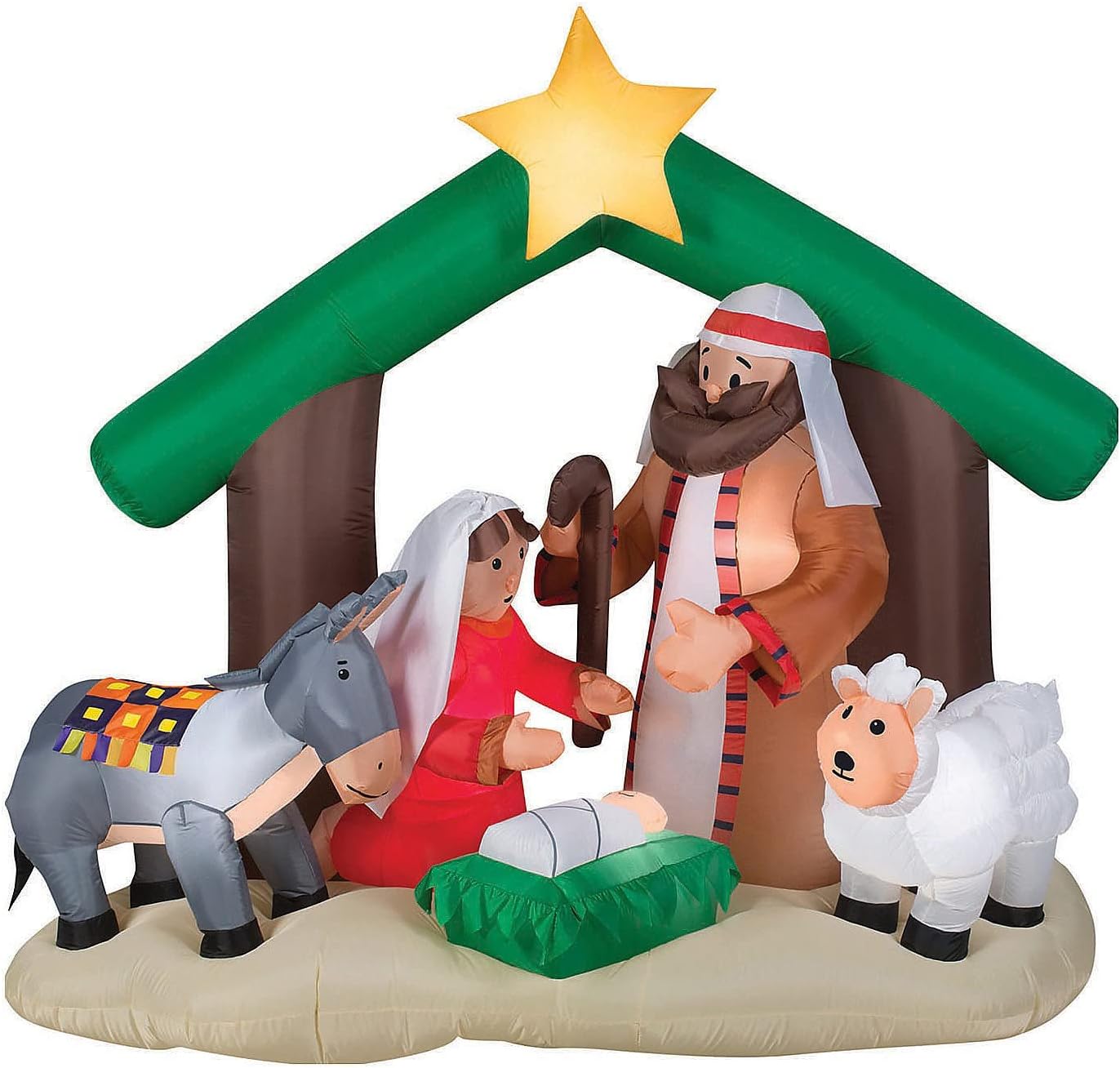 1 Piece(s) 72" Outdoor Blow Up Inflateable Holy Family Nativity
