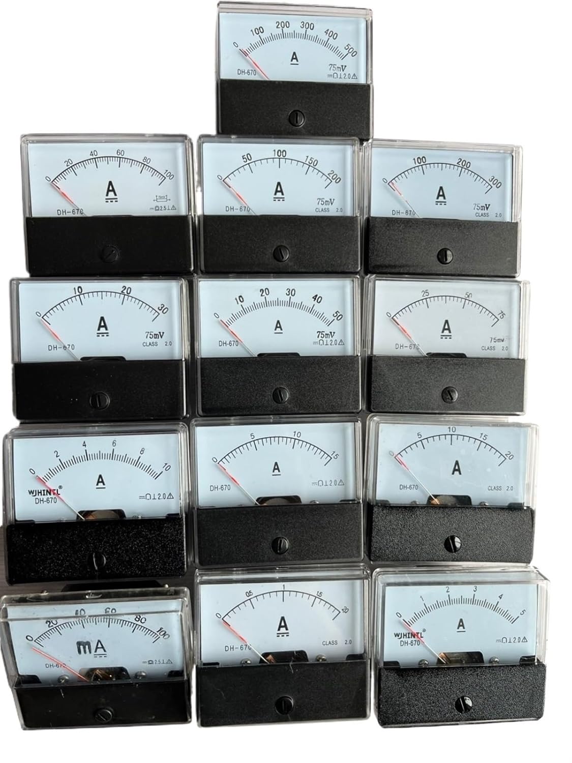 DH670 DH-670 Analog Amp Panel Meter Current Ammeter DC100MA/2A/5A/10A/15A/20A/30A/50A/75A/100A/200A/500A(AC 500A)