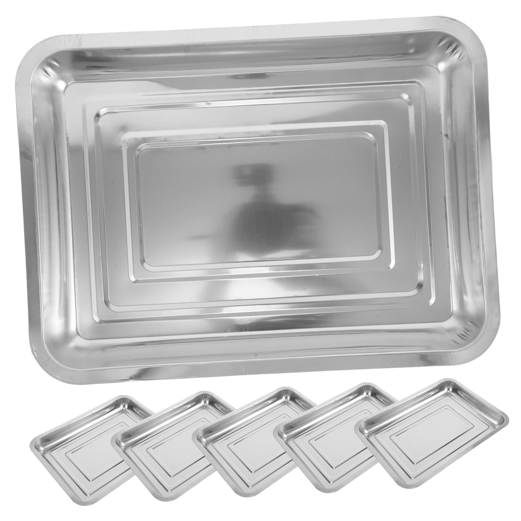 Lot De 6 Plateaux De Semis en Acier Inoxydable pour La Germination des Plantes, Conteneurs pour Pépinière Et Transplantation De Plantes D'intérieur