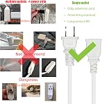 15FT White Thin Extension Cord 2 Prong Extension Cord for Indoor Use Outdoor Use with Single Outlet - Ideal for Holiday Lights, Lamps, Cameras(1 Pack)