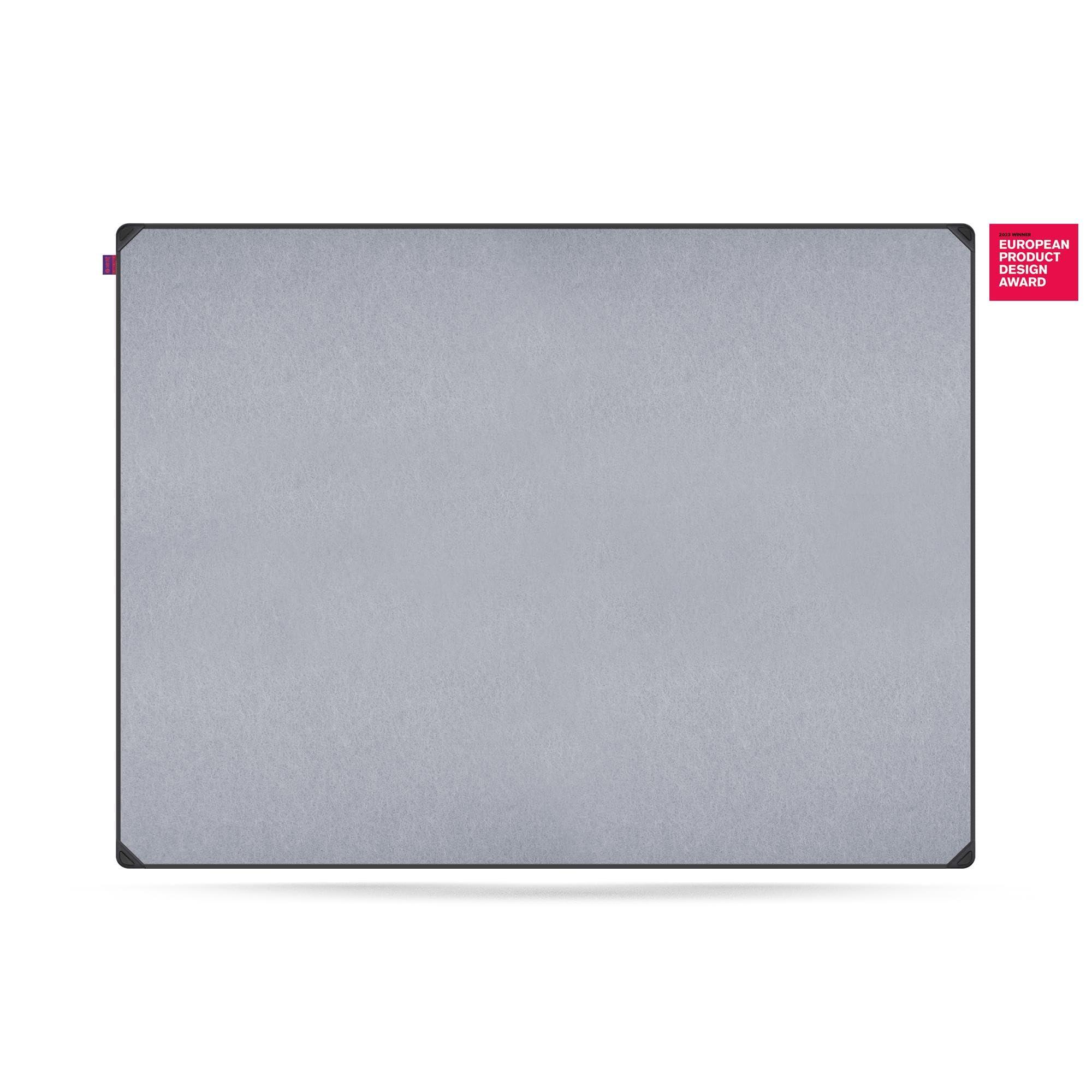 Memobe IDEA Edge Lavagna in feltro grigio – Lavagna da appendere – Lavagna per appartamento, cucina, ufficio, scuola – Planner da parete in alluminio nero – Lavagna organizzatore da parete – 120 x 90