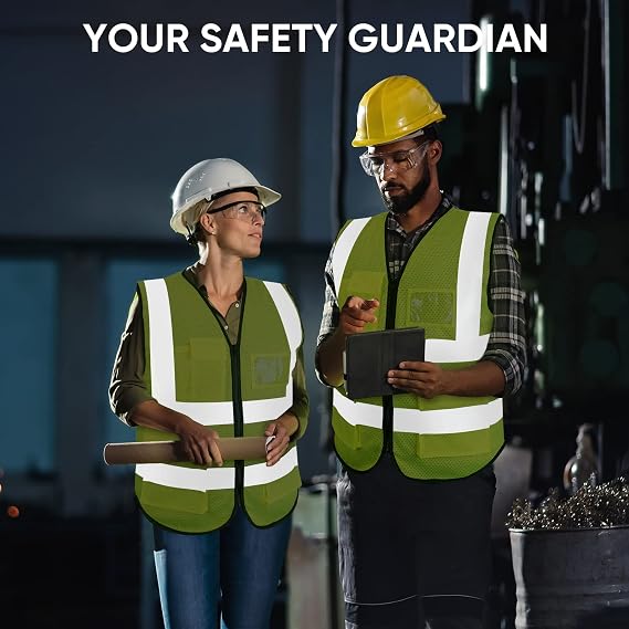 TICONN High Visibility Reflective Safety Vest for Men & Women, ANSI Class 2