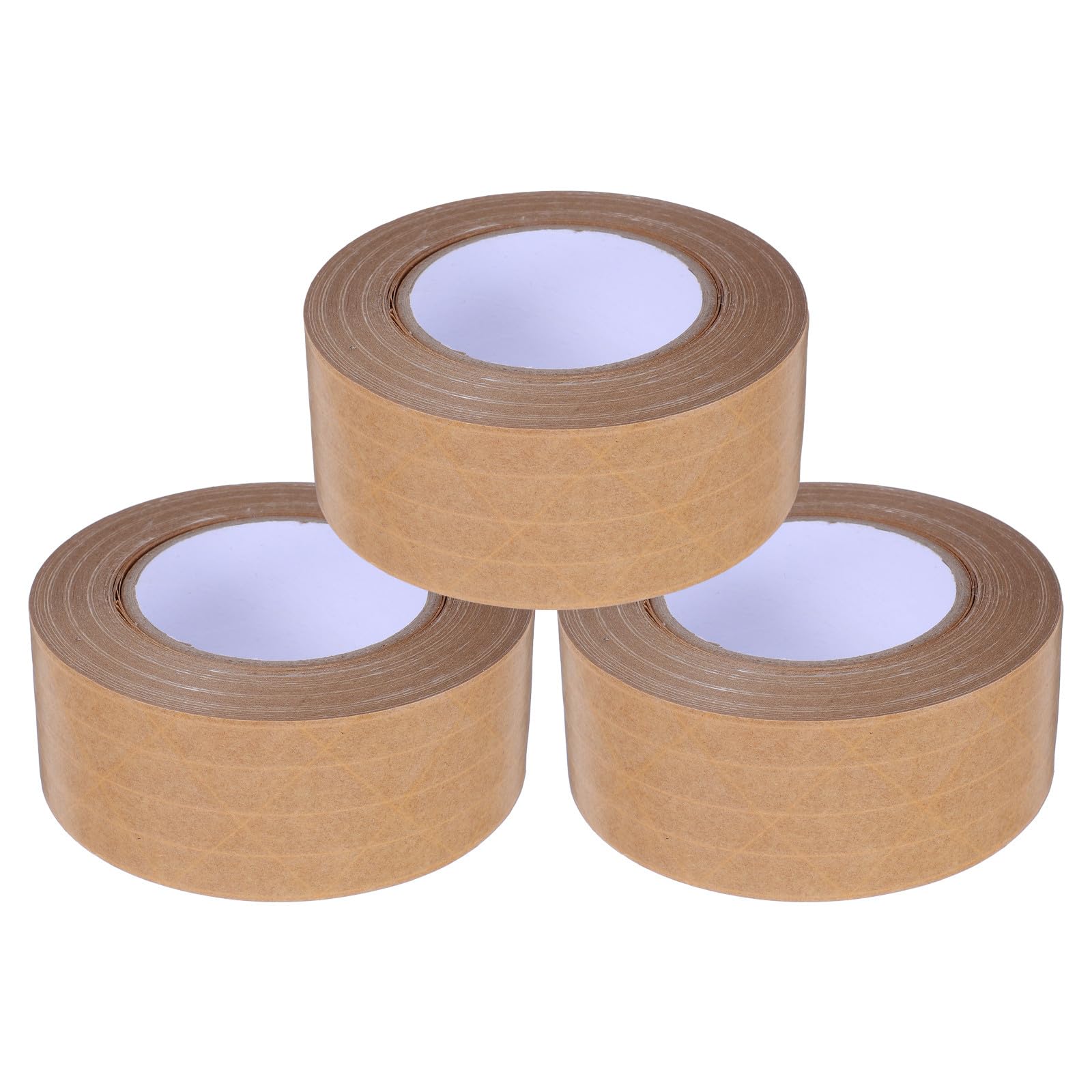 Healeved 3 Stück Kraftpapierklebeband Wasseraktiviert mit Hoher Haftkraft und Beschreibbar Tamper Evident und Verschleißfest zum Sicheren Versiegeln und Versand von Paketen
