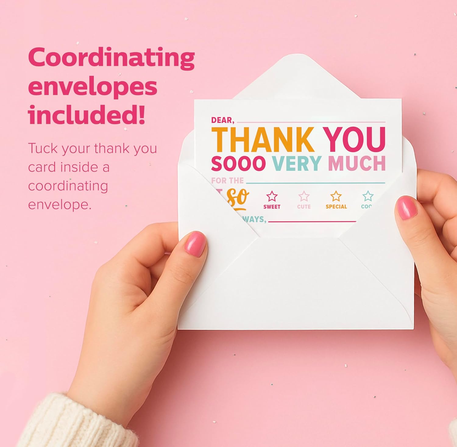 25-Pack Kids Fill-in-the-Blank Thank You Cards with White Envelopes - 4x6 Double-Sided Postcards | Fun and Colorful Design for Birthdays, Holidays, and More (Bright) - Image 7