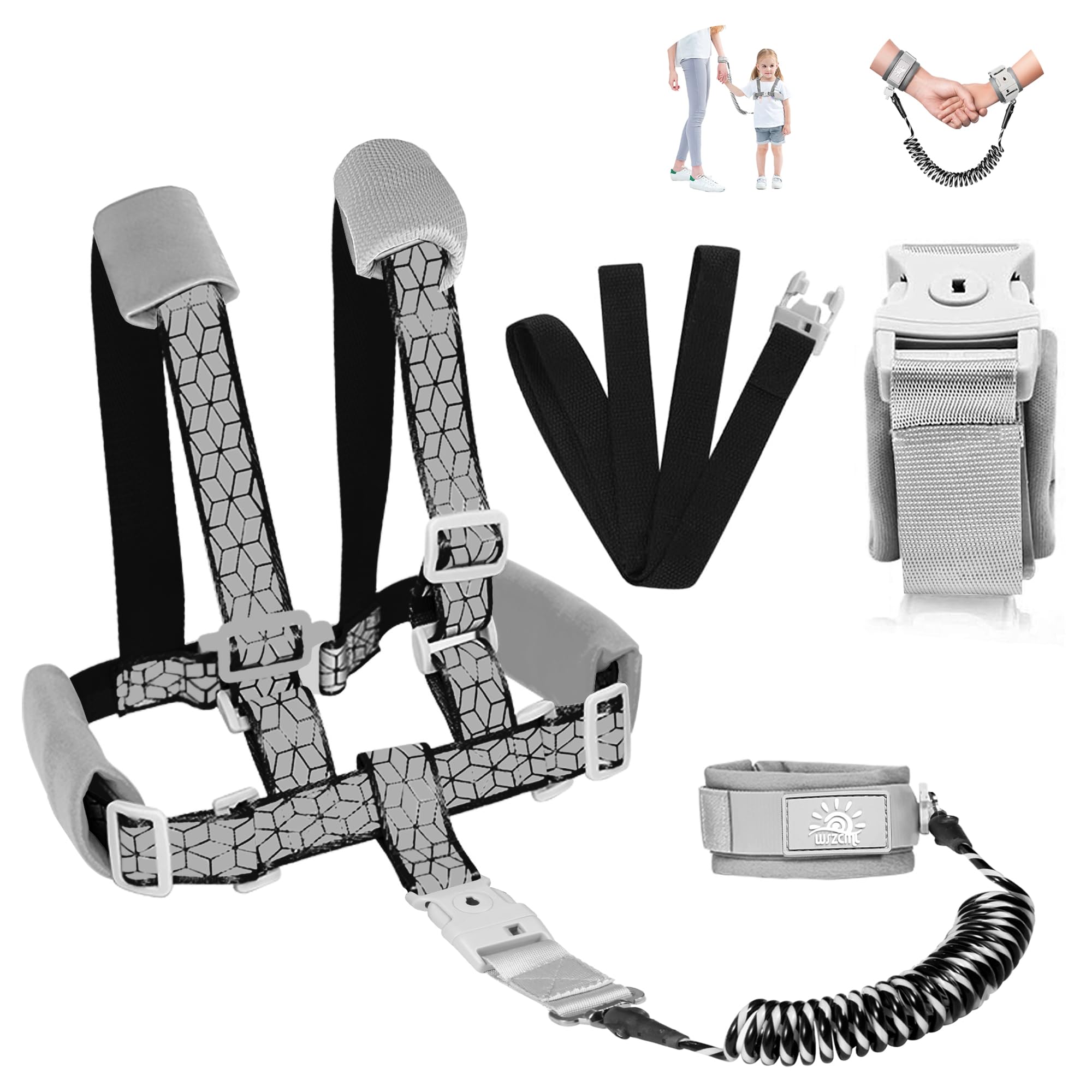 Toddler Leash for Walking, Toddler Safety Harnesses Leashes, Safety Harness with Lock for Kids, Anti Lost Wrist Link for Toddlers ，Upgrade with Reflective Tape Liner（6.5ft）for Kids