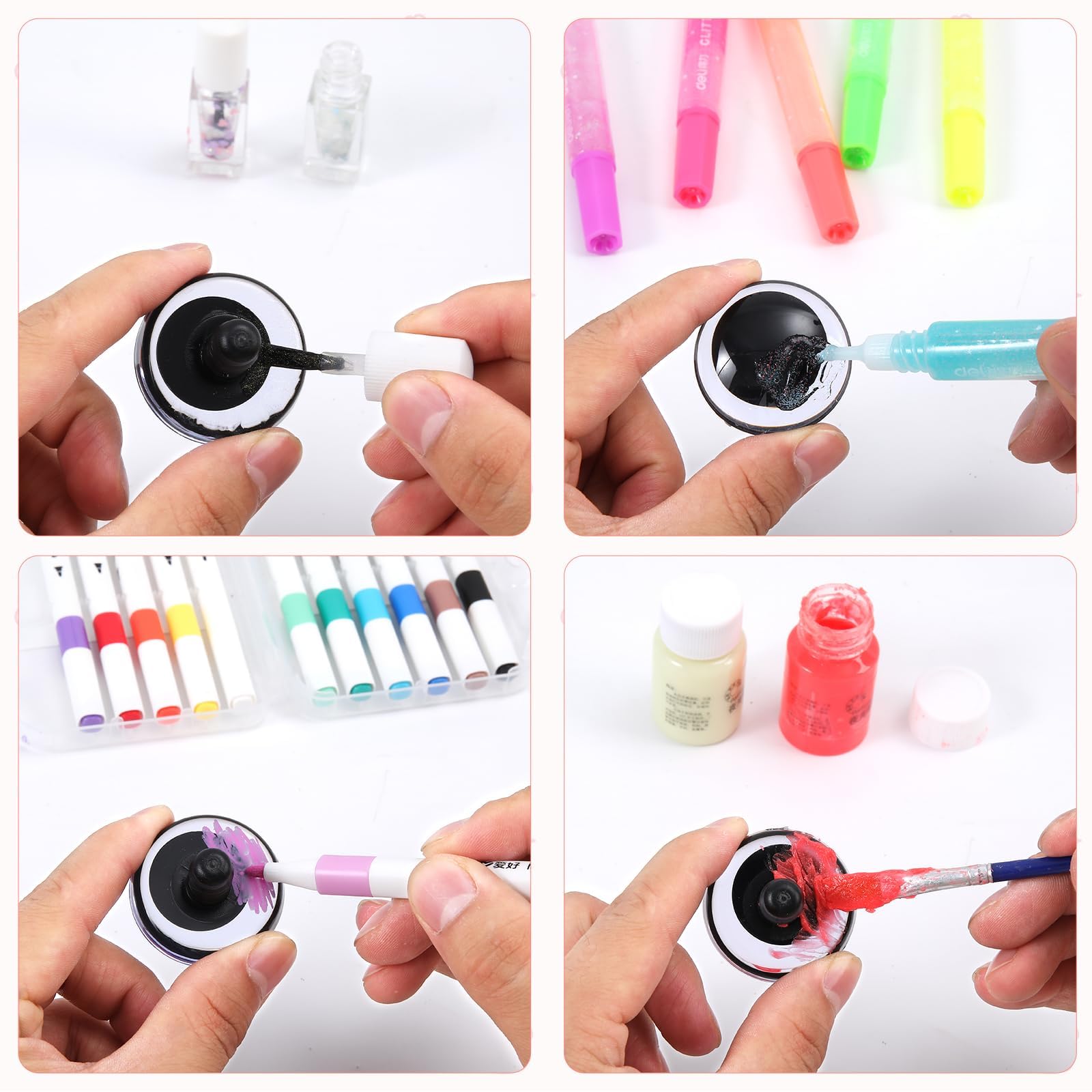 16 ojos de seguridad de luna de 40 mm para ganchillo con arandelas, ojos de seguridad transparentes para amigurumis 3D de luna, ojos de ganchillo, ojos de muñeca para animales, oso de peluche