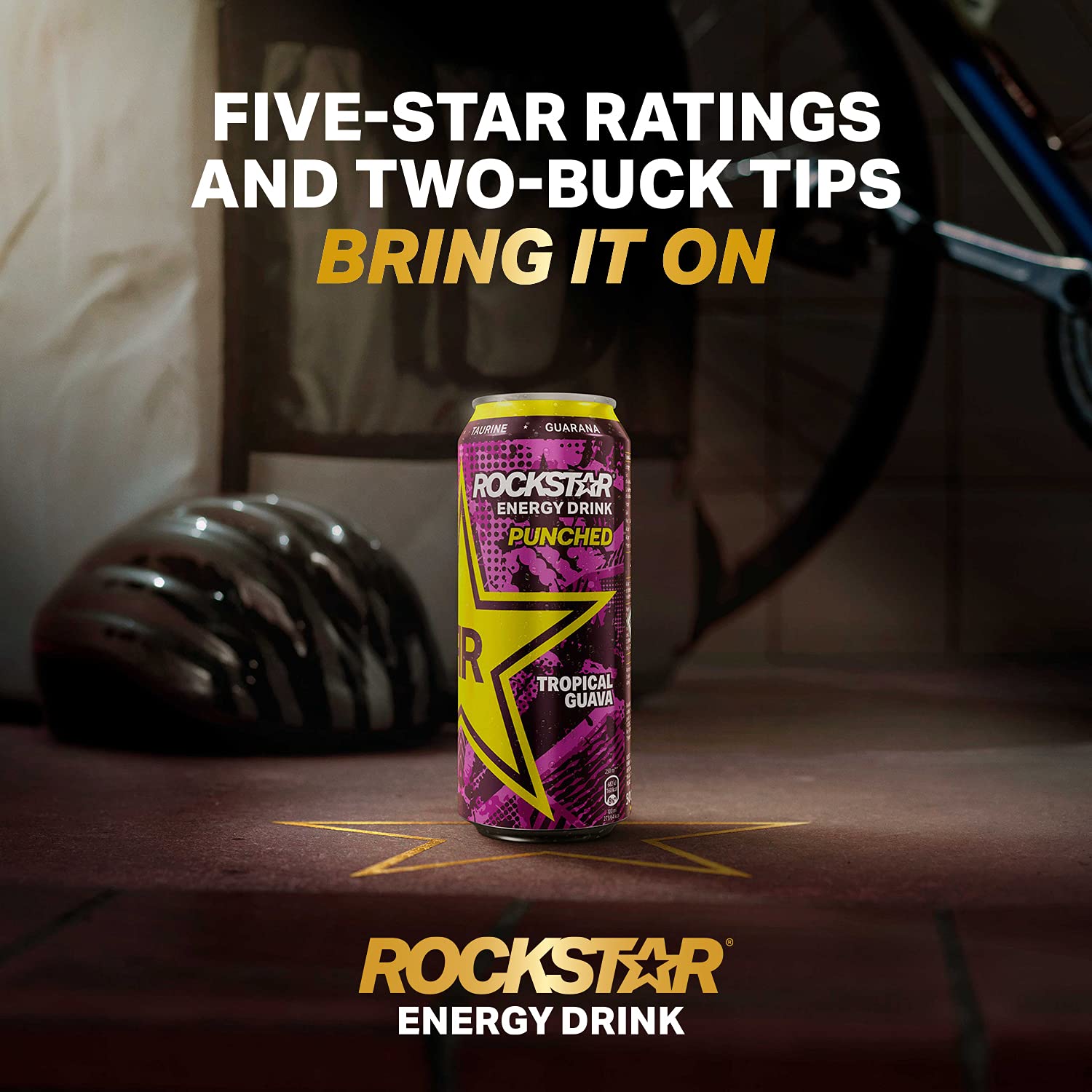 Rockstar, Punched Energy Drink Tropical Caffeinated Drink with Taurine