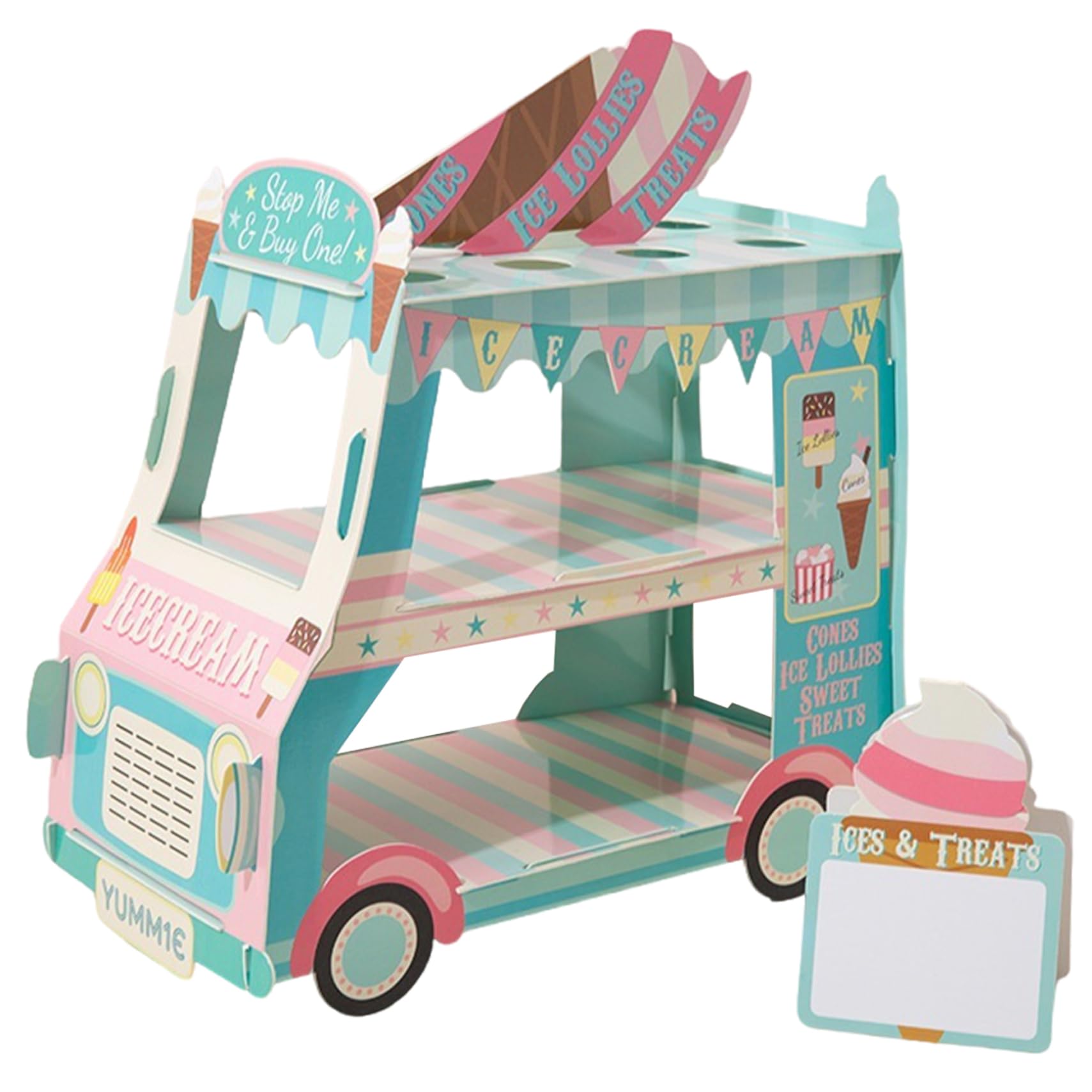 Présentoir à cupcakes camion de glaces pour un goûter d'anniversaire magique