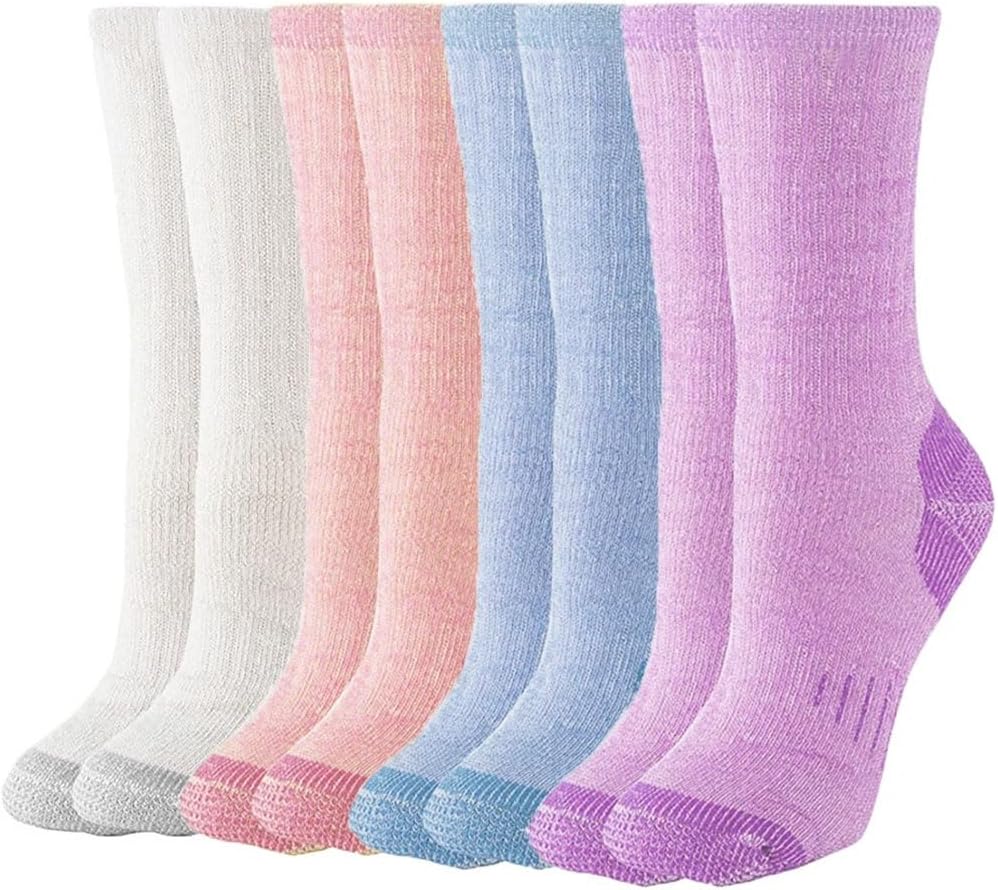 Merino Wool Socks Womens Hiking Crew Cushion Winter Boot Thermal Socks Midweight Moisture Wicking Sports Socks