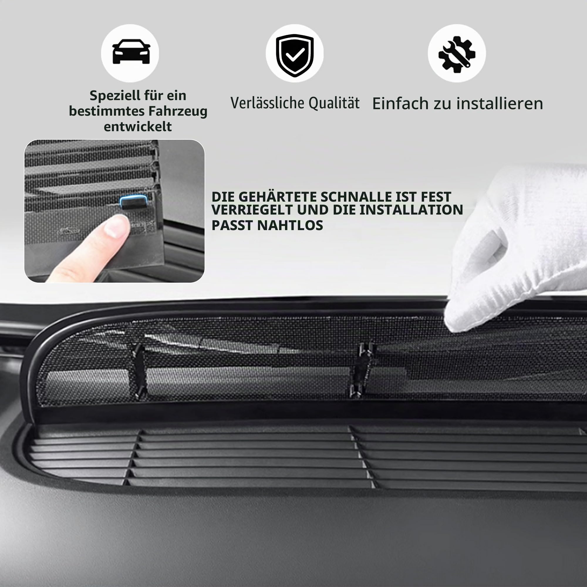 Für Tesla Model Y Juniper 2025 2026 Auto Lufteinlass Schutz Abdeckung, Auto Air Inlet Protect Cover Lufteinlassgitter Schutz, Air Inlet Protect Cover für Tesla Zubehör (Not fit 2026 Standard)