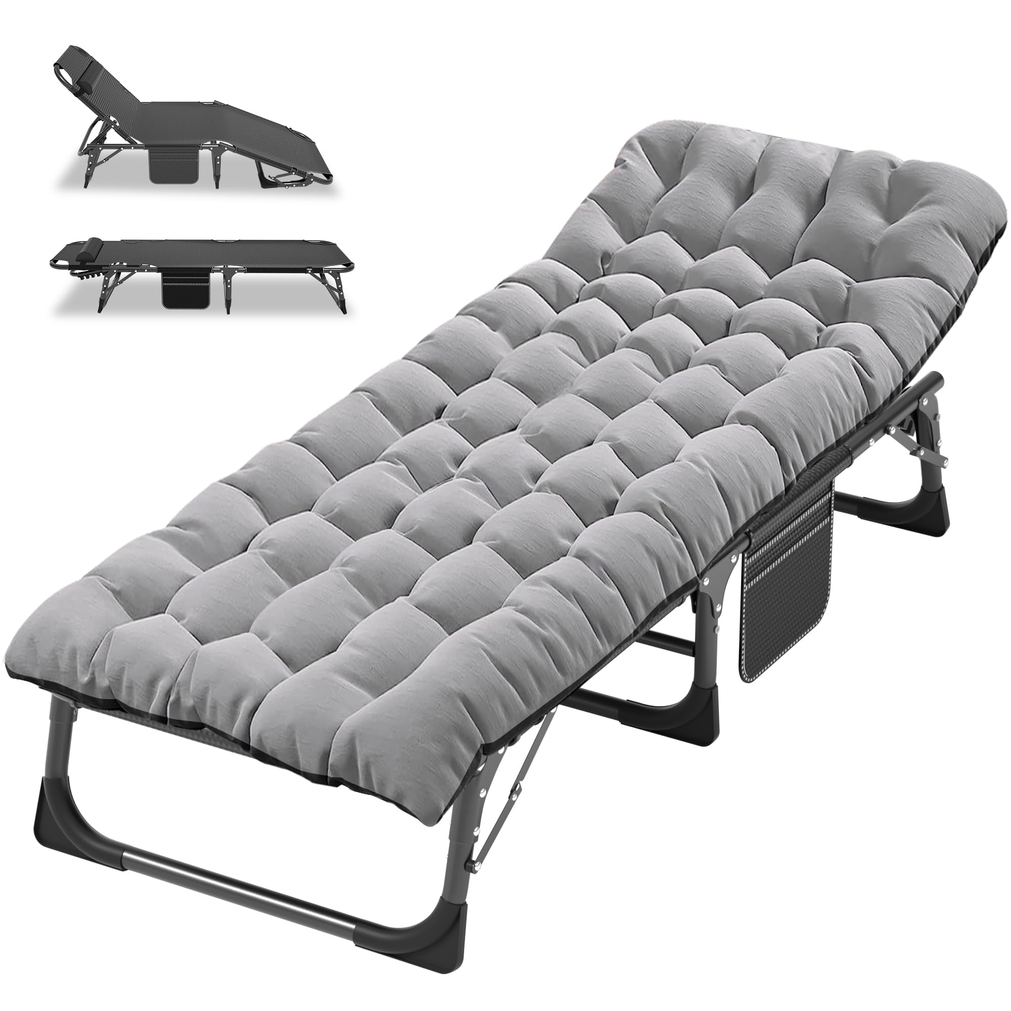 ABORON Camping Cot for Adult 28" Extra Wide, Heavy-Duty 1200D Oxford Cot for Sleeping, Portable Folding Camp Bed with Mat & Carry Bag