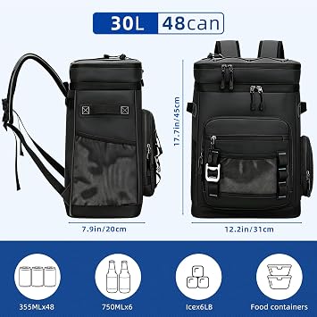 Large Insulated Cooler Backpack - 48 Cans Leak Proof Soft Backpack