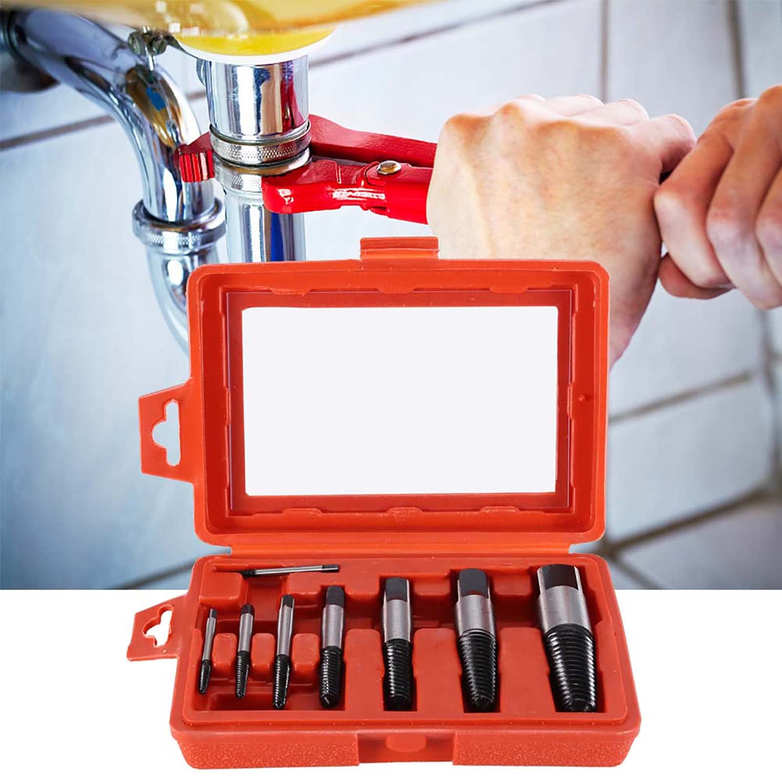 8 Pezzi Eestrattori Vite Set, Estrattori A Vite Madrevite Forma Conica, 4mm-25mm Danneggiato Tubo Dell'Acqua Vite Estrattore Filetto Perno con Custodia