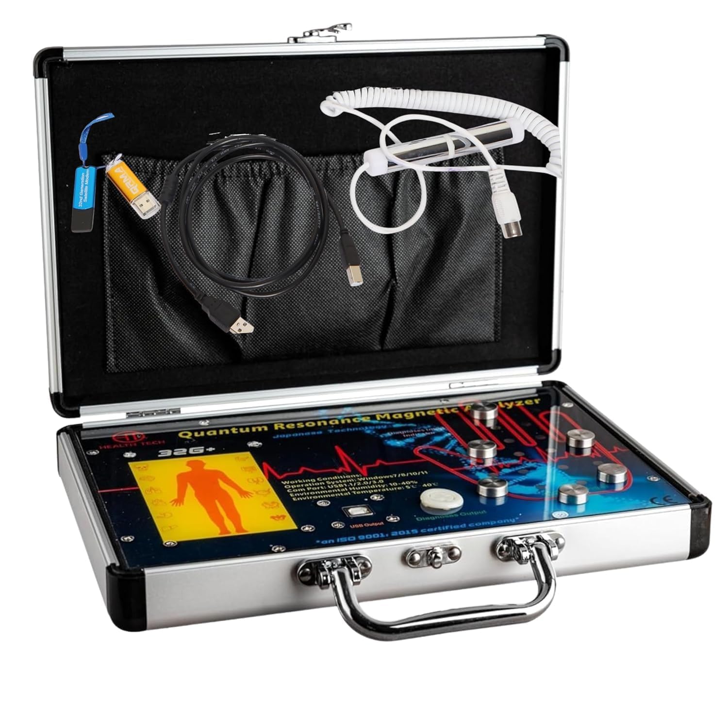 Quantum Resonance Magnetic Analyzer 32G+ Generation I | Full Body Check-Up Machine with 55 Health Reports | 5G Supportive Bio Scanner | Compatible with Windows 7, 8, 10 & 11 | Professional Wellness Analysis Device