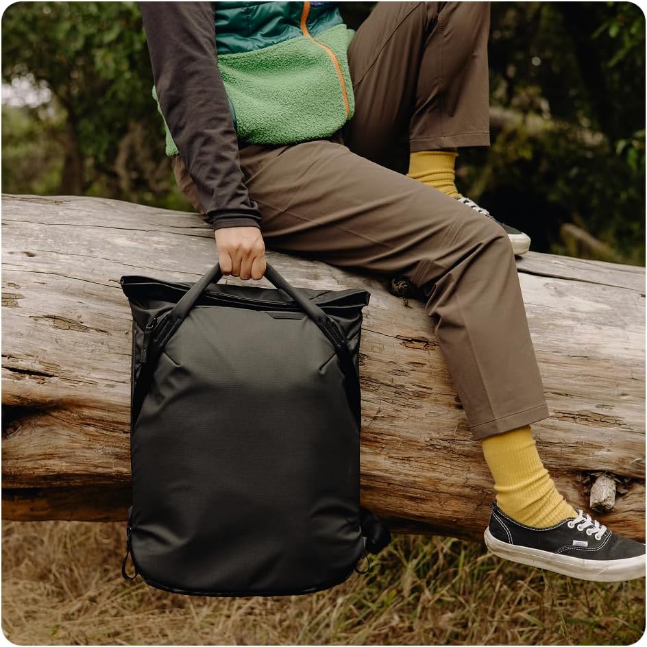 Peak Design Everyday Totepack 20L, Ocean, Weatherproof Shell, Top and Side Access, FlexFold Dividers, Laptop Sleeve, Internal Pockets, Backpack or Hand Carry, Versatile Tote Bag for Women and Men - Image 4