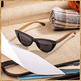 Woodies Cat Eye Black Sunglasses with polarized lenses