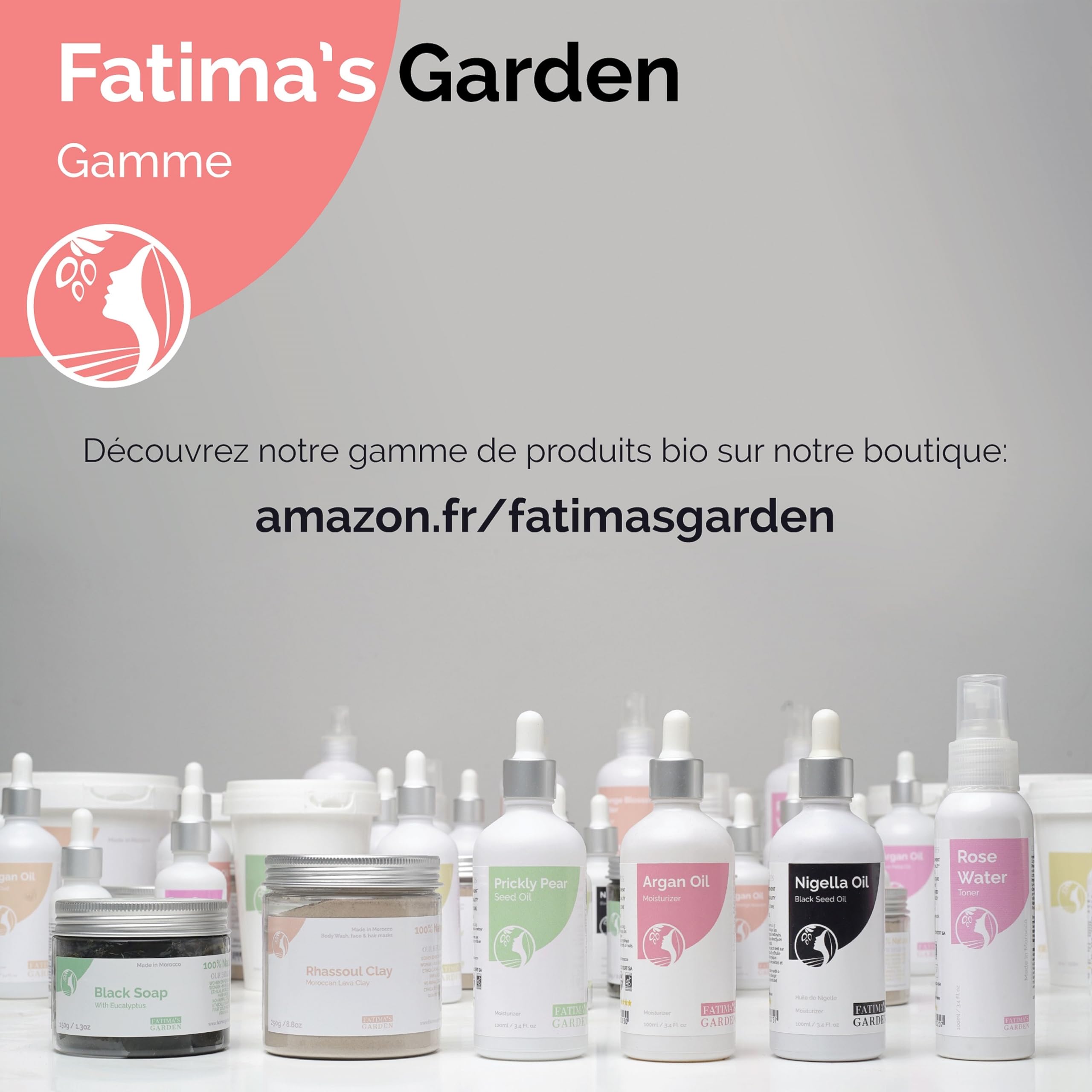 Fatima's Garden Huile d'Argan aux Pétales de Rose - Hydratant Anti-Âge Bio, 150ml