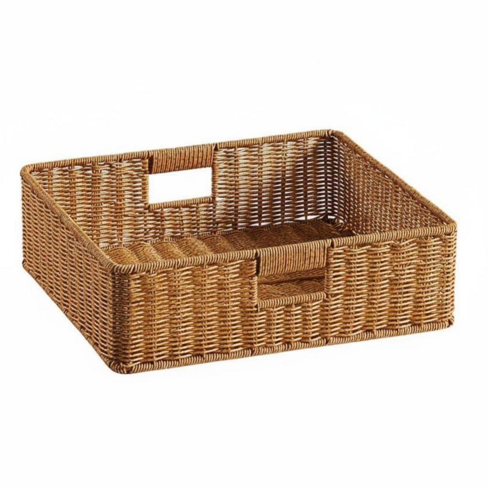 Woven Container with Grips Imitation Rattan Design Household Storage Versatile Drawer Container for Parents, Homeowners, Cabinet, Drawers, Playroom|Home & Garden| Furniture| Dressers & Ch-image-26