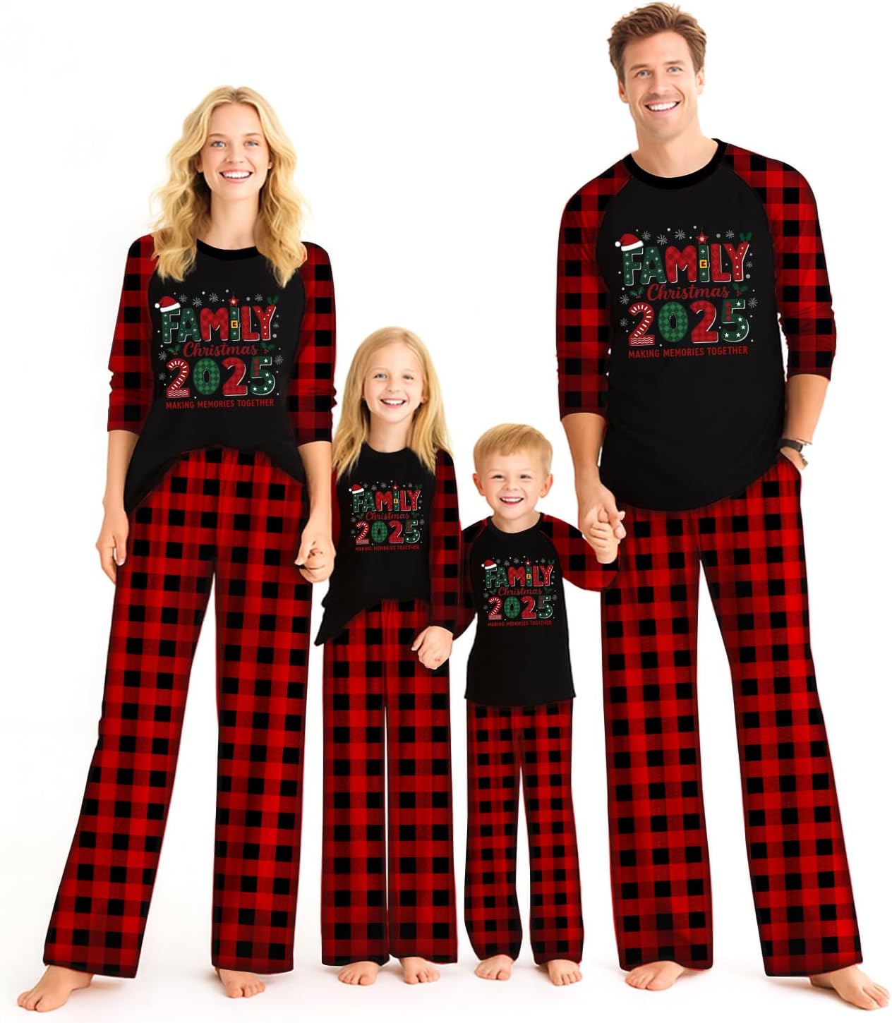 Family Christmas Pajamas Matching Sets Top & Pants 2 Piece Sleepwear Cute Holiday Pjs for Women Men Couples