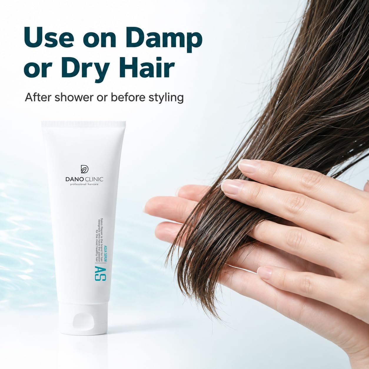 AS Aqua Serum Lightweight Leave-In Hair Serum, 8.45 Fl Oz | Lightweight leave-in serum for dry, frizzy hair with keratin, collagen, panthenol, ceramide and squalane