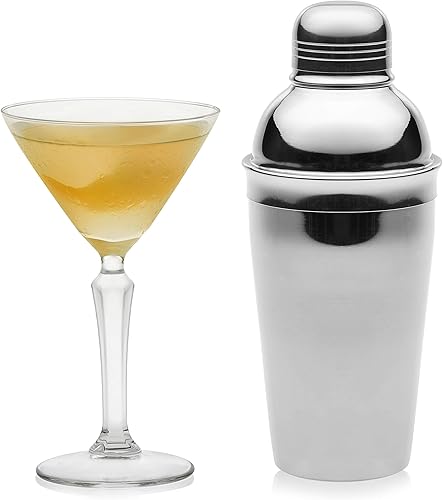 Libbey Capone - Juego de entretenimiento con 4 vasos de Martini y coctelera