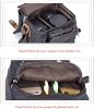 YUHAN Camera Bag, Vintage Canvas Camera Shoulder Bag Waterproof Leather Trim DSLR SLR Shockproof Camera Messenger Bag Black