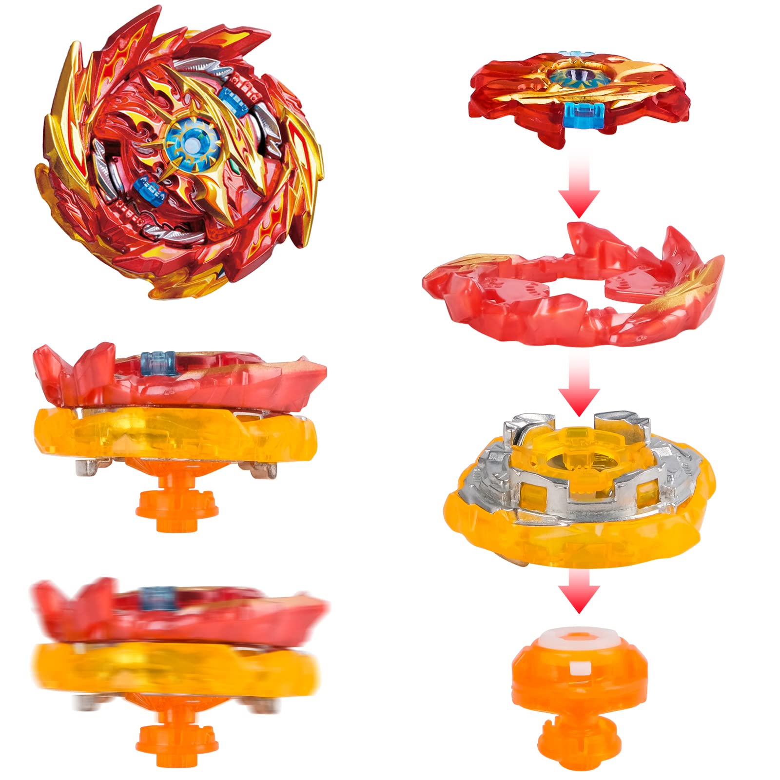 Burst QuadDrive Kampfkreisel Burst 4-pak B-160 B-153 B-159 B-157 Fusion Burst Battle Blade Kreisel Zestaw Kreisel z starterem