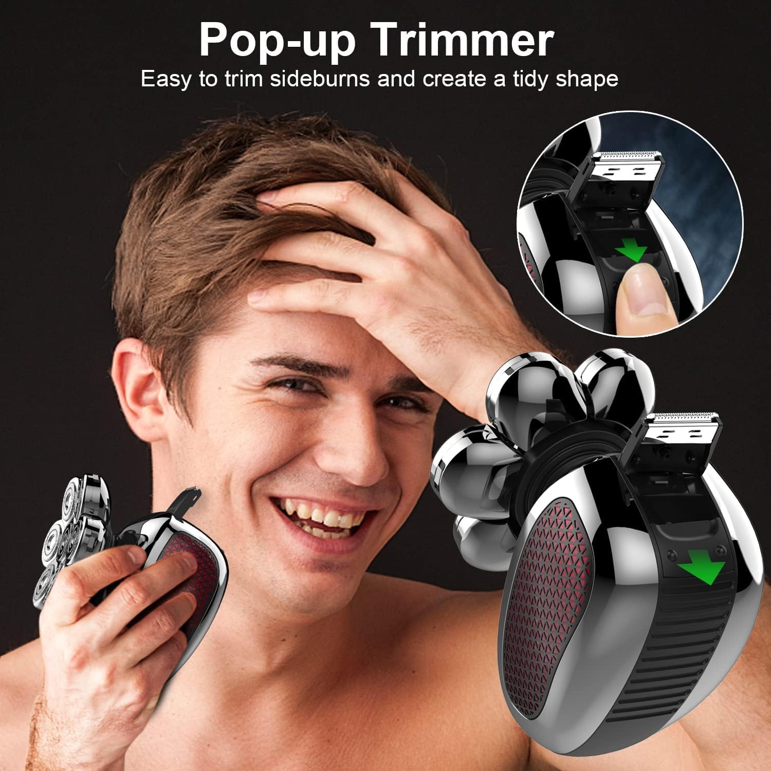 Head Shaver for Bald Men 7D, Bald Head Shavers for Men Wet&Dry,CHLANT 5-in-1 Electric Head Shaver for Men Head Razor Cordless Rechargeable Waterproof, Electric Razor for Men Rotary Shaver Grooming Kit
