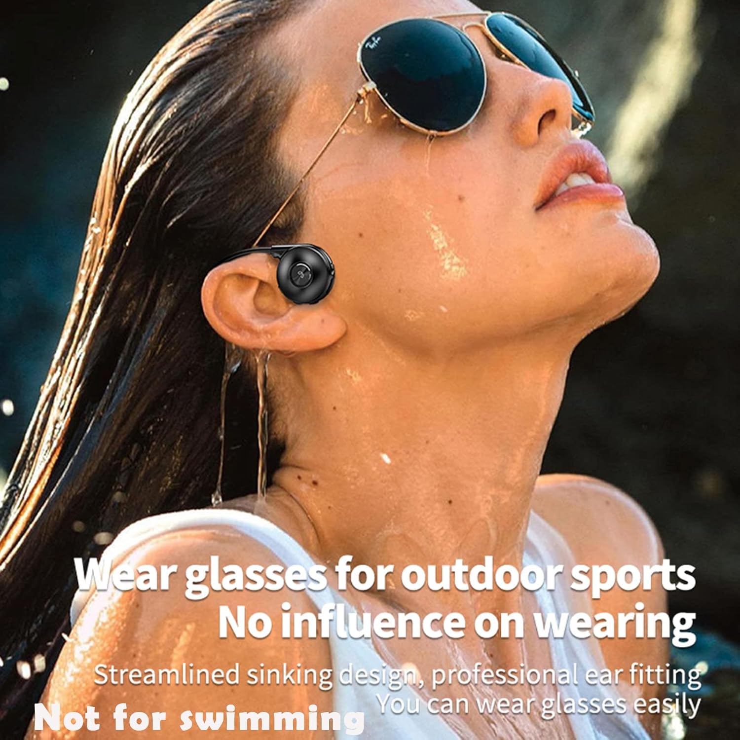 Wireless Over Open Ear Earbuds Workout Bone Conduction Headphones Head Set Wireless Bluetooth Bone Conduction Headset Earbuds Induction Earphones Bone Conducting Open Ear Headphones Outer Ear