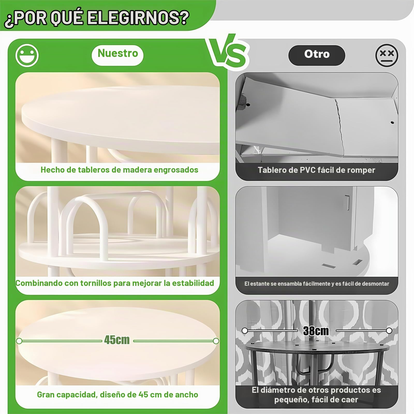 Estantería giratoria de 360°, Librería de Madera, estantería de pie, estante de almacenamiento de pie, Organizador Libros, CDs, Estanteria de Esquina para Salon, Estudio y Dormitorio (B, 6 Niveles)