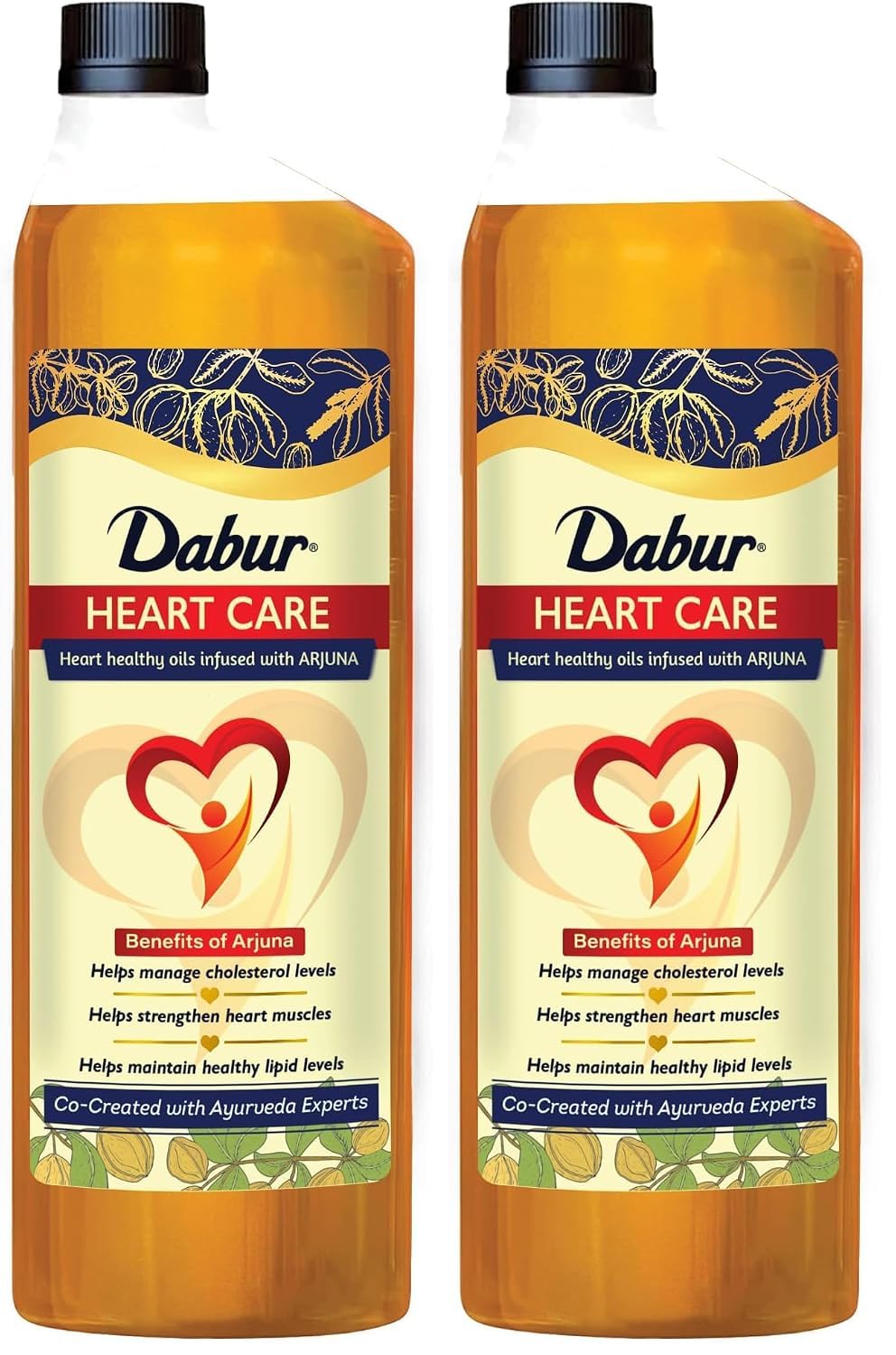 Dabur Heart Care Oil - 1 Ltr bottle | Heart Healthy cooking oil infused with Arjuna | Rice Bran Oil, Flaxseed oil & Sesame oil | Goodness of MUFA, PUFA and Oryzanol — Amazon image 2
