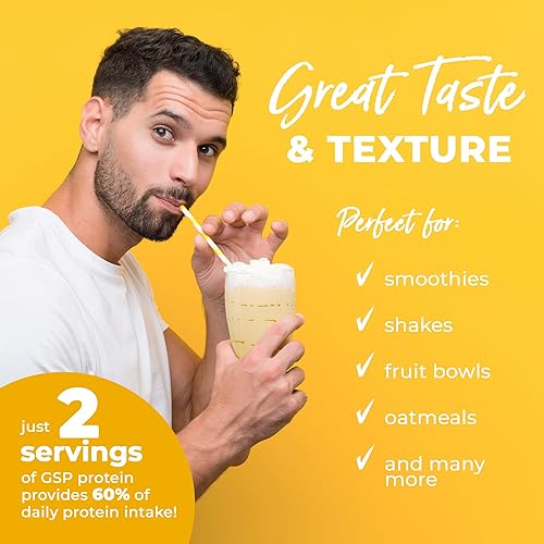 Miniatura 2 de GoldenSource Proteins, plátano, proteína en polvo a base de plantas, mezcla de proteínas, proteína en polvo con 22 vitaminas y minerales, 0.63 onzas