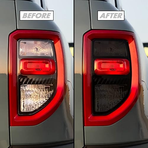 SlickMod Tinte de humo de vinilo precortado para Ford Bronco Sport 2021-2022 (1. señal de luz trasera y reversa, 20% humo oscuro)