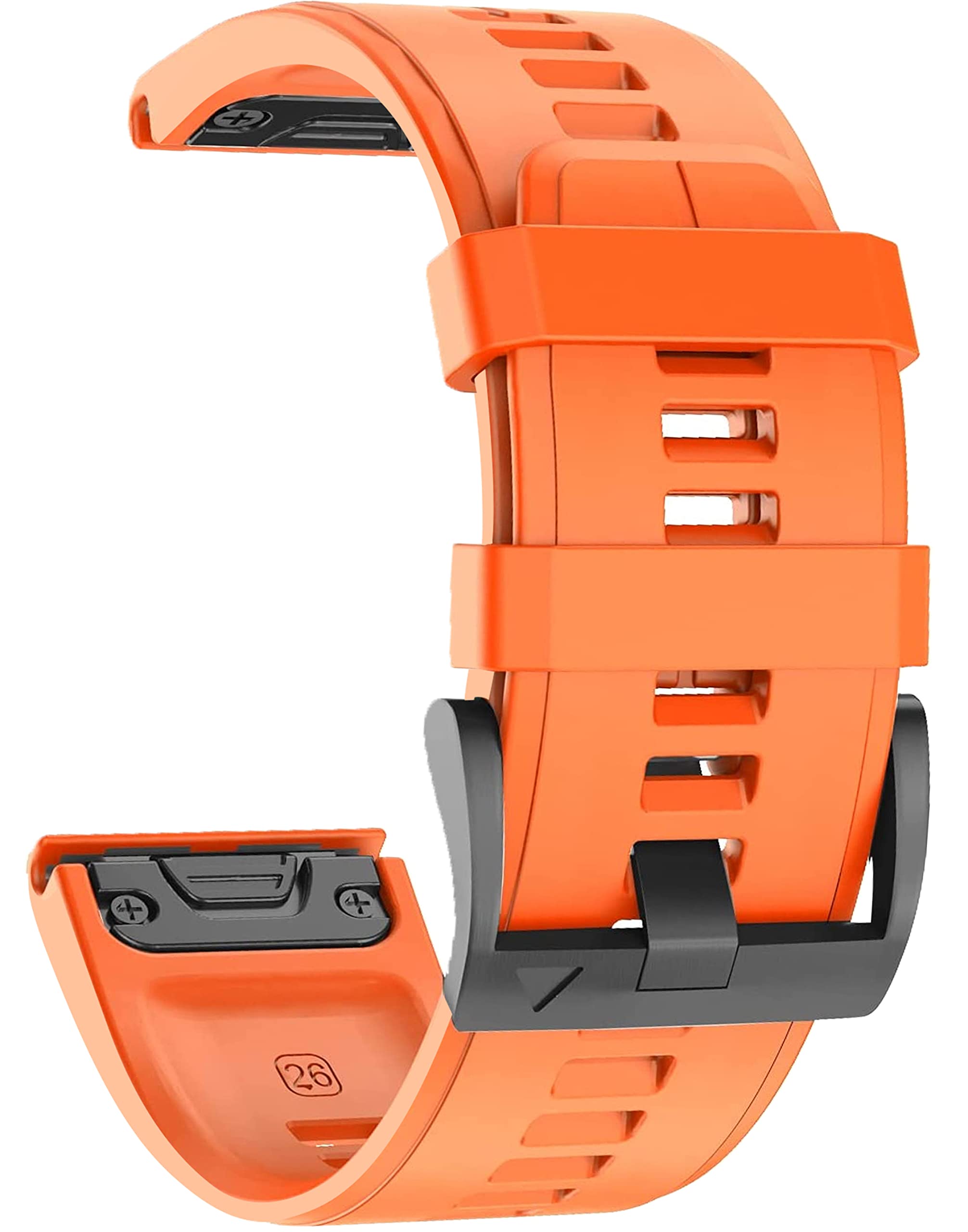 hellosyCompatible with Fenix 5X Band, 26mm Soft Silicone Quick Release Replacement Watch Strap For Garmin Fenix 5X Fenix 5X PlusFenix 6XFenix 6X ProFenix 7XFenix 3Fenix