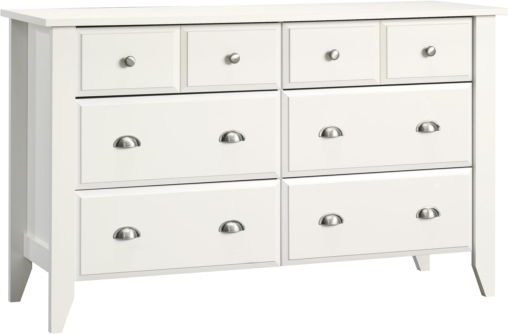 Sauder Shoal Creek 6 Bedroom Dresser Chest of Drawers, L: 54.65" x W: 18.43" x H: 33.03", Soft White