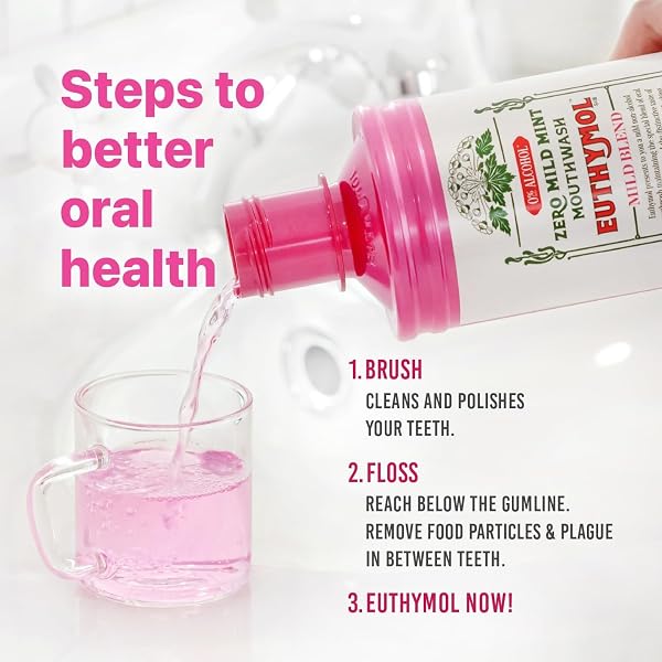Euthymol Collutorio Originale 500ml x 2, Senza Fluoro, Gusto Intenso, Riduce la Placca, Denti e Gengive Sane, Rinfresca l’Alito, Cura Orale Quotidiana - 4
