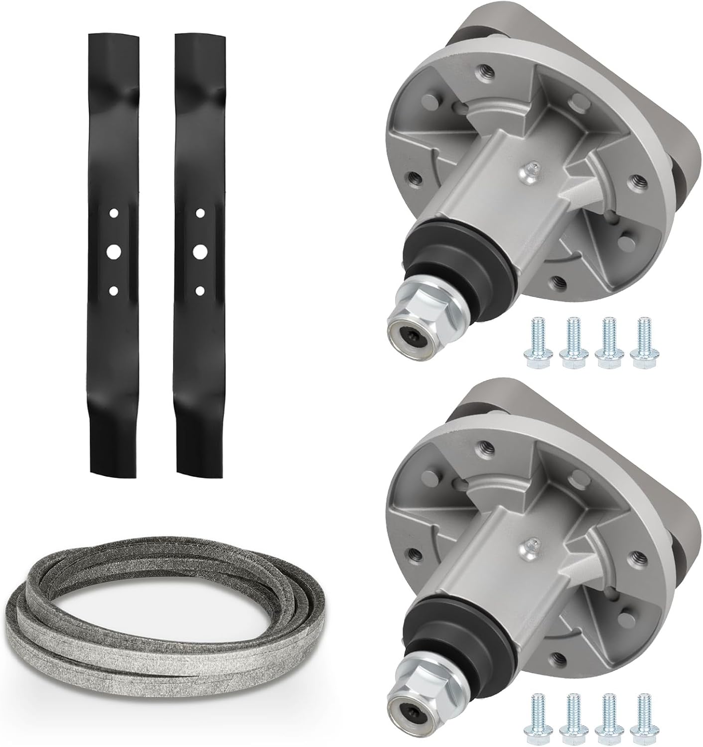 42 Inch Deck Rebuild Kit Fit for John Deere L100 L105 L107 L108 L110 L111 L118, with 2 Spindles GY20050 GY20785, 2 Blades GX20433 GX20249 GY20567 M128485, 1 Belt GX20072 GY20570
