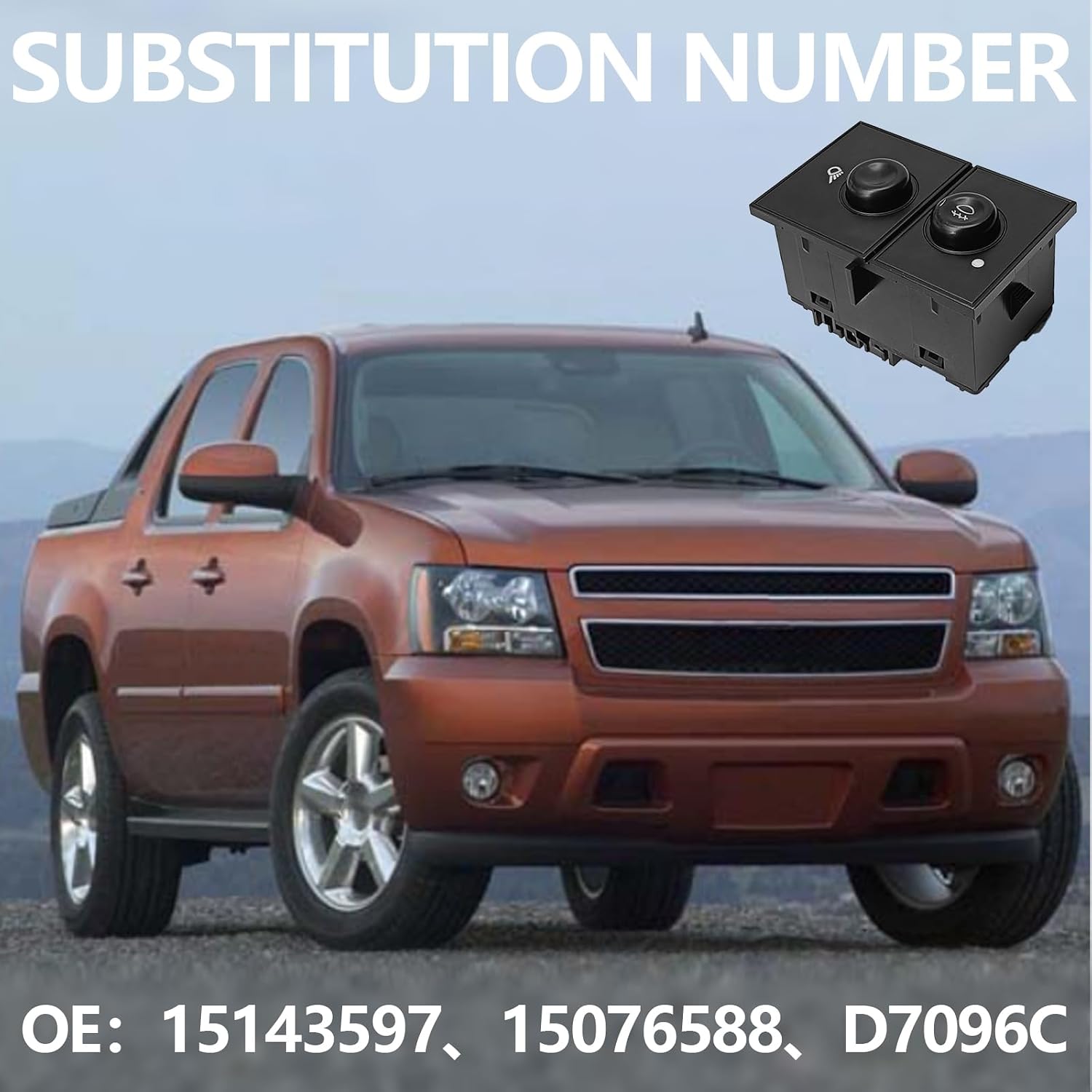 Cargo Lamp Switch Fog Light Switch Fog Light Cargo Lamp Replaces OE# 15143597 15076588 Compatible with GMC Escalade Sierra 1500 2500 3500 Chevy Silverado 1500 2500 3500