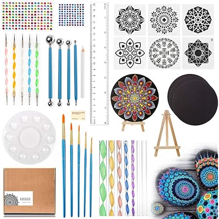 Amazon Qyonline ドット絵道具セット マンダラドットツール 曼荼羅ロックペインティング 38点セット ネイルブラシ ドットペン パレット ネイルアート用 陶器彫刻ツール 細工棒 マンダラロック絵画 多機能 プレゼントとして 絵具 通販