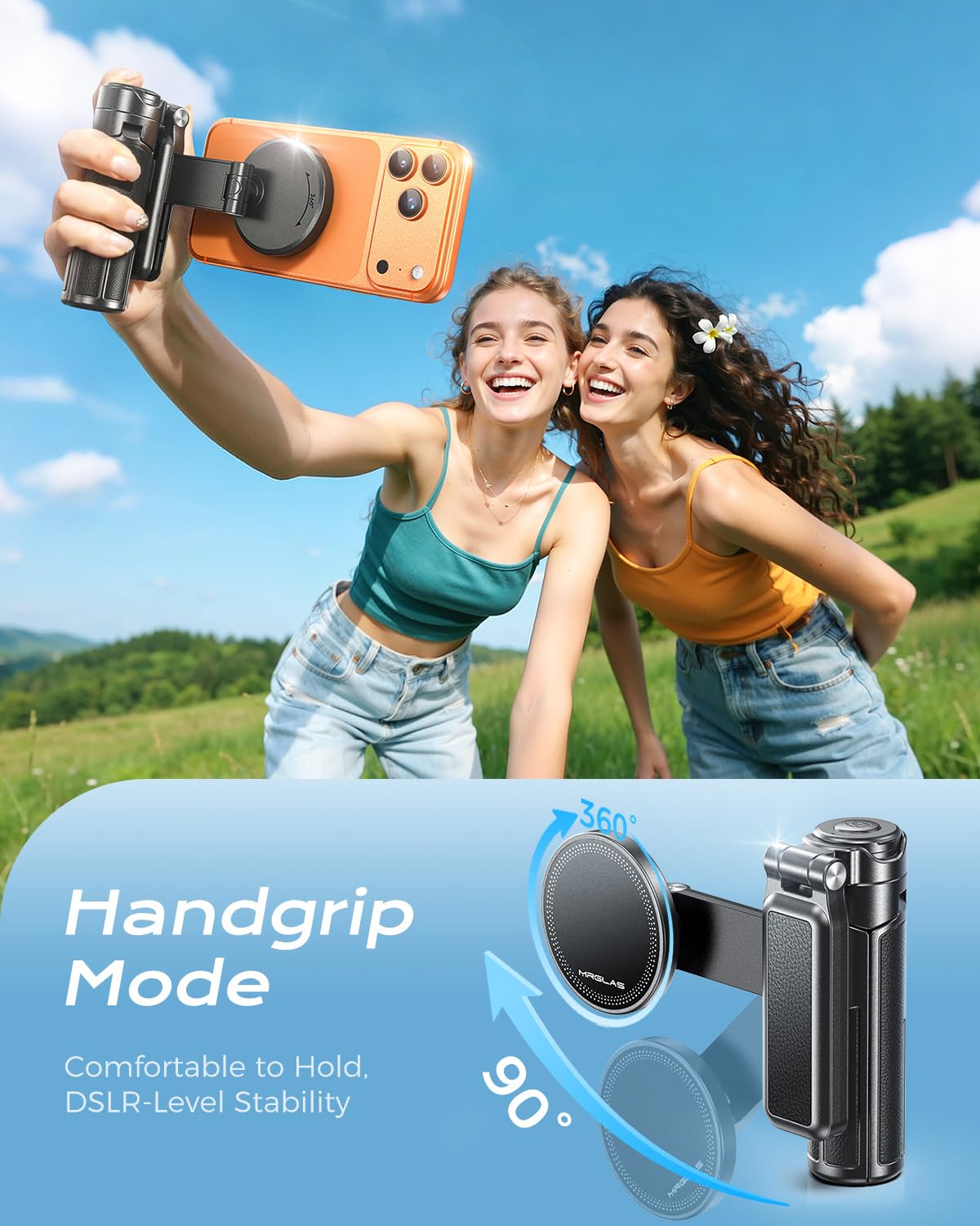 Trépied pour téléphone portable 17", perche à selfie, format de poche 4,5", Bluetooth