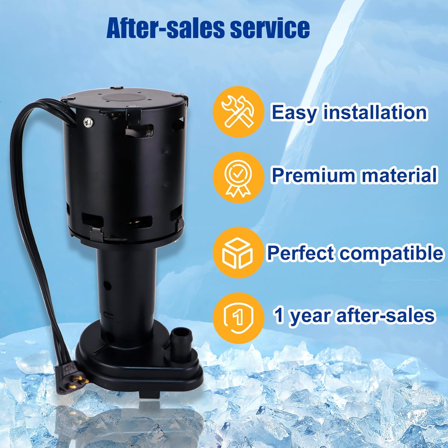 9161076-01 Water Pump Compatible with ice-o-matic Ice Machine Models Replace hartell GPP-1MH-1P HRIM-21-115 803338 115V 1550RPM 60/50Hz 0.38A 7W