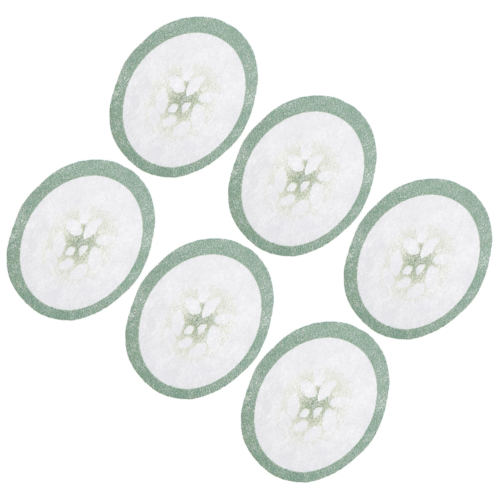 PartyKindom 100Pcs Disposable Non Woven Cucumber Printed Eye Mask Paper Skin Care Eye Mask for Tired Eyes Reduces Puffiness Dark Circles Convenient Green