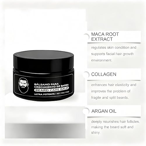 Miniatura 5 de Estimulante para Barba, Apolo Cosmetics Para Barba, Ultra Potente Bálsamo de Crecimiento, New De Barba, Estimulante Barba Hidrata y Fortalece el