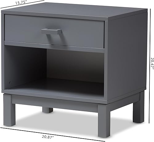 Miniatura 3 de Baxton Studio Gwyneth - Mesita de noche, color gris Gris,Blanco,Café nogal,https://www.amazon.com/dp/undefined