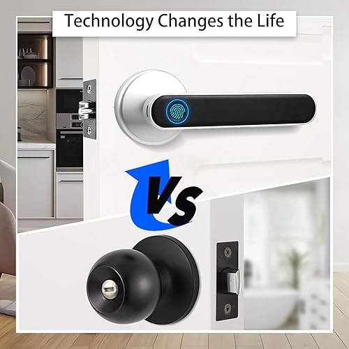 Miniatura 4 de Cerradura de puerta inteligente de huellas dactilares, cerradura de puerta biométrica con aplicación para dormitorio, hogar, apartamento, hotel