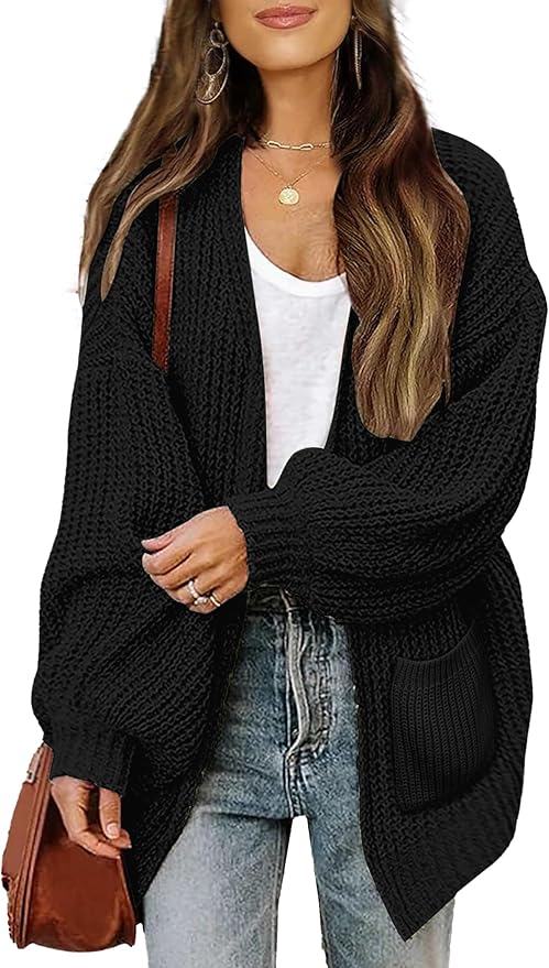 Long Cardigan Sweater Fall 2025 Trendy Chunky Waffle Knit Oversized