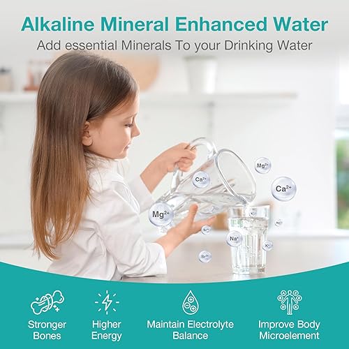 Miniatura 3 de SimPure Filtro de agua de ósmosis inversa alcalina T1-100ALK, sistema de ósmosis inversa mineral de 7 etapas, certificado NSFANSI 58, sistema de