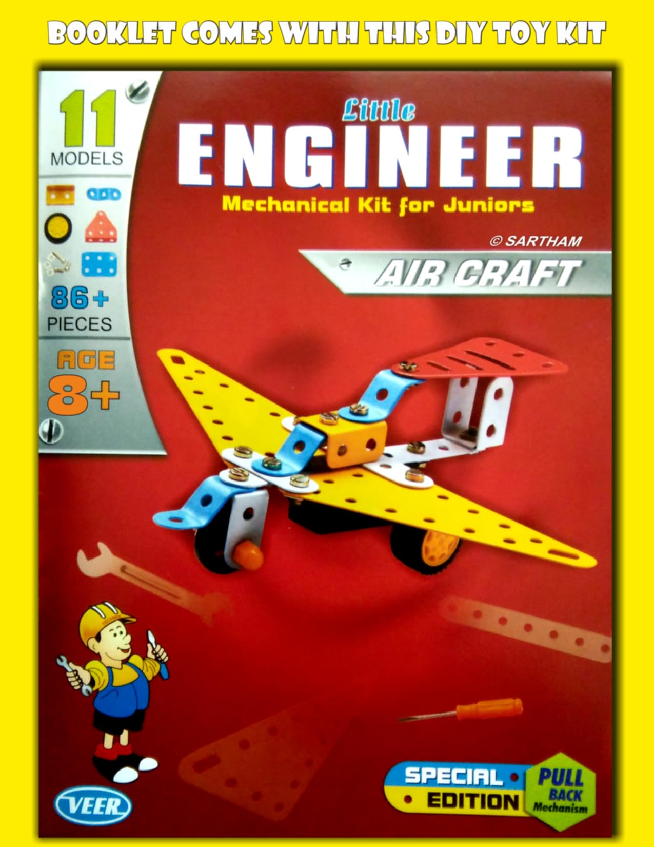 SARTHAM, Little Engineer - Mechanical Kit for Juniors - Aircraft, Age 8+, Multicolour - Image 5 thumbnail