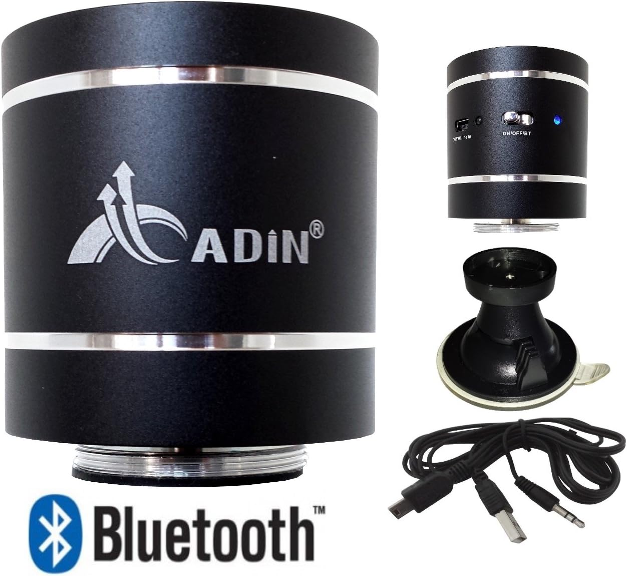 Vibrating speaker pack Adin D1BT 10W Bluetooth black + suction